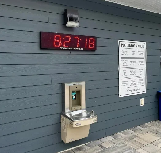Clock At Outdoor Pool